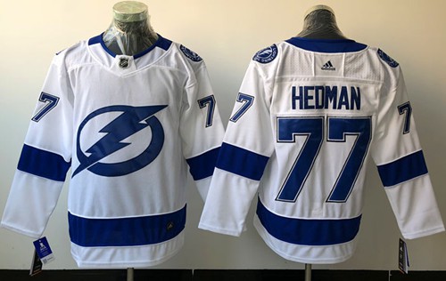 Adidas Men Tampa Bay Lightning #77 Victor Hedman White Road Authentic Stitched NHL Jersey->tampa bay lightning->NHL Jersey